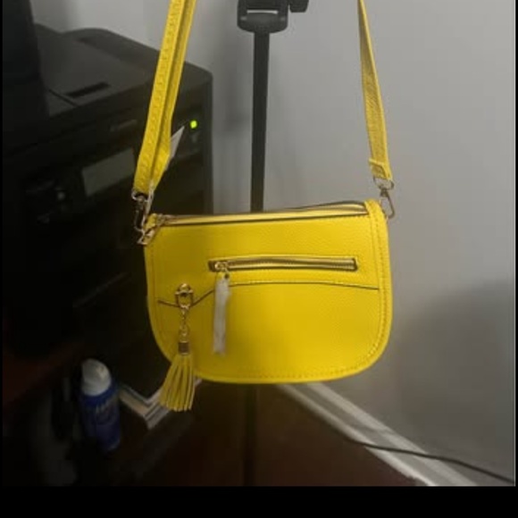 Women’s Luxor Collection Vegan leather small yellow crossbody bag - Picture 2 of 7